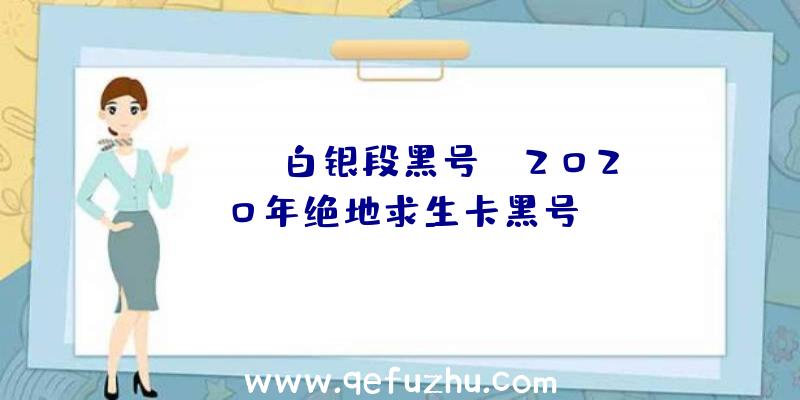 「PUBG白银段黑号」|2020年绝地求生卡黑号